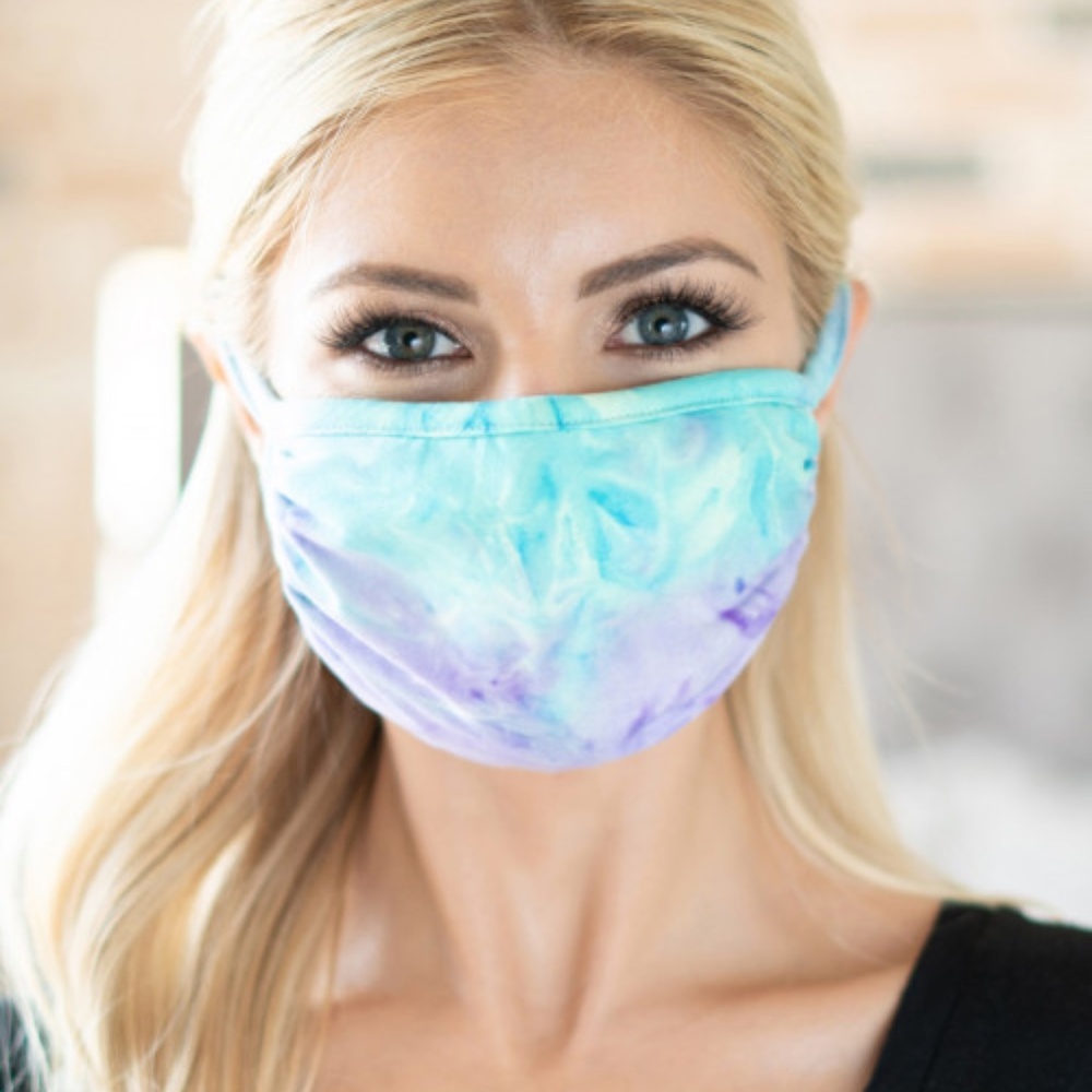 2 for 20! Blue & purple tie dye face mask